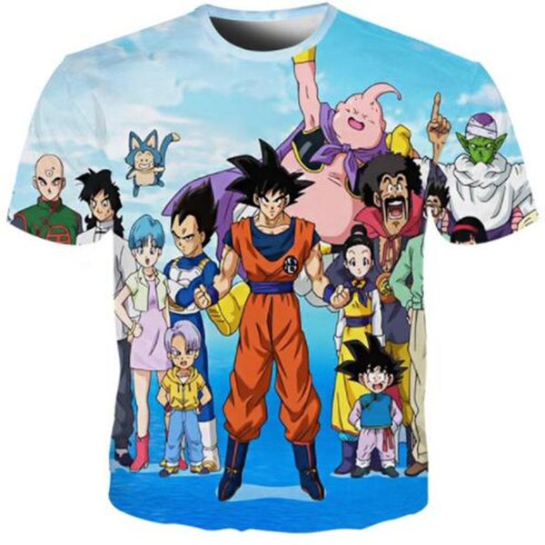 

новые мужчины / женщины мода аниме dragon ball z гоку 3d печати harajuku стиль майка топы плюс размер стиль снаряжение смешные летние футбол, White;black