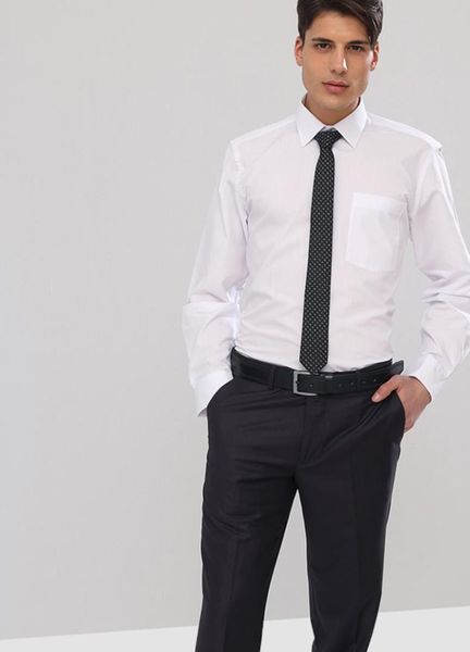 

varetta-wide cut white men's shirt, White;black