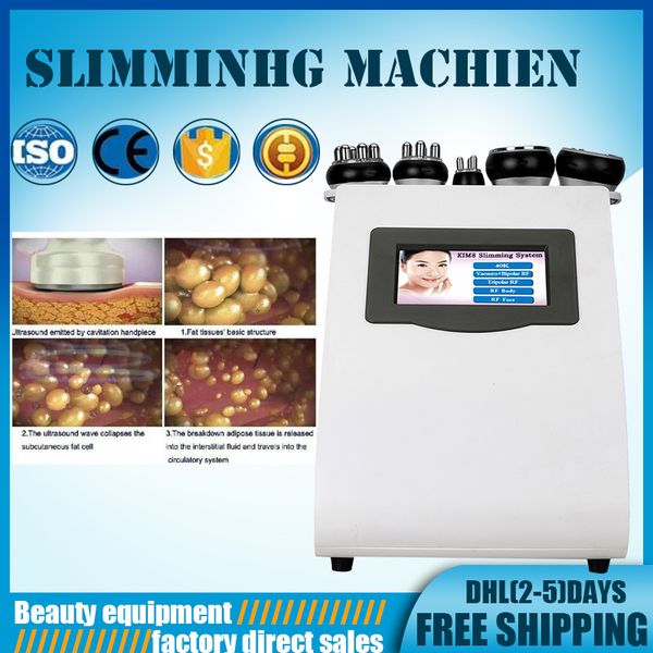 

dhl free shipping 5 in 1 ультразвуковая кавитация радиочастотная вакуума рф для ухода за кожей машина для похудения потеря веса, Black;white