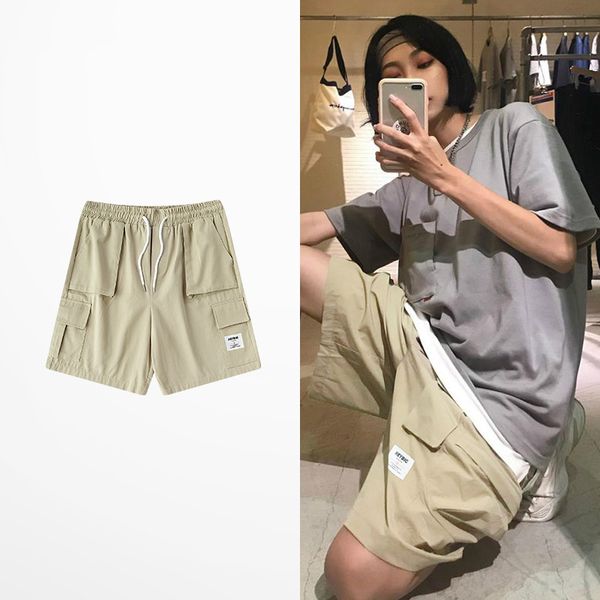 

loose collision color breathable sports shorts men and women skateboard hip hop running leisure five point men shorts, White;black