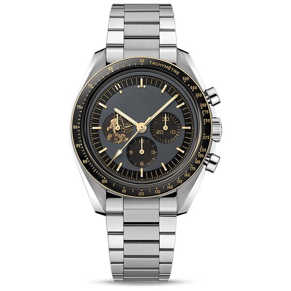 Relógios suíços de marcas famosas para homens Apollo 11 50º aniversário Deisgner Watch Quartz Movement All Dial Work Moonshine Dial Speed Montre De