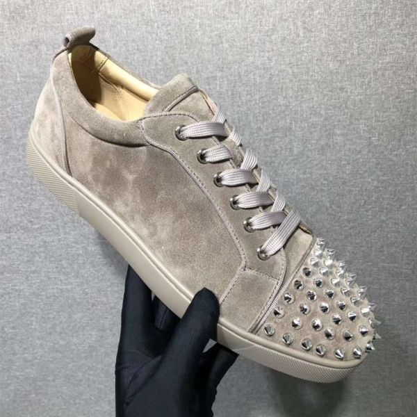 

2019 brand low vintage suede men women fashion shoes red bottom sneakers perfect gift mens flat shoes outdoor new items, Black