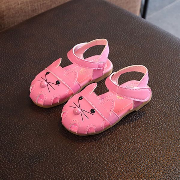 

baby girl shoes 12-36m sandals for girls baby girl sandals cartoon fashion summer shoes pu children shoe, Black;red