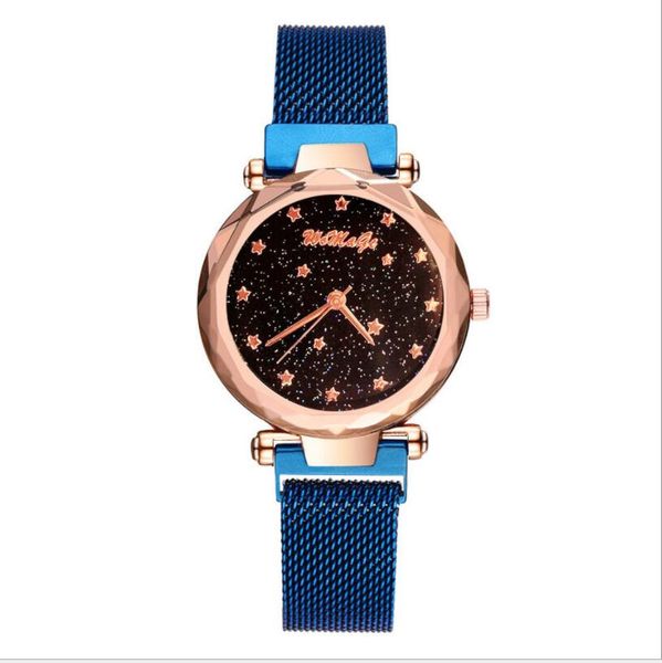 

2019 new starry sky luxury women watches star fashion elegant magnet buckle purple ladies wristwatch gift clock, Slivery;brown