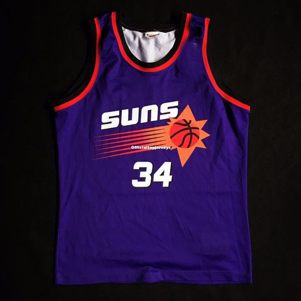 

charles barkley #34 champion sewn jersey purple mens vest size xs-6xl 100% stitched basketball jerseys ncaa, Black;blue
