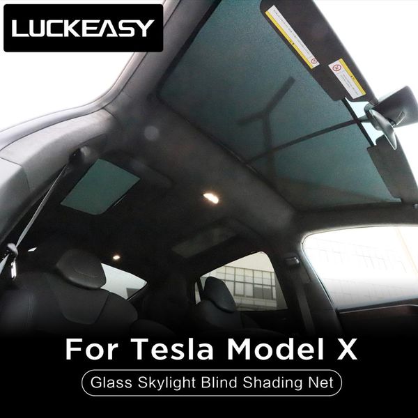 

luckeasy skylight blind shading net for model x glass roof sunshade car skylight blind shading net