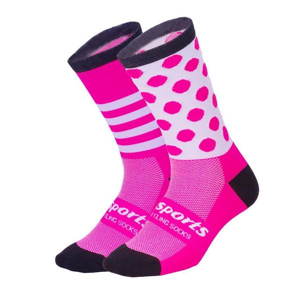

professional cycling socks outdoor sport print all season racing compression socks calf length, Black