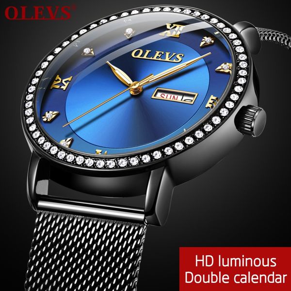 

olevs mens watch quartz luxury fashion multifunction wristwatch waterproof stainless steel male clocks clock relogio masculino, Slivery;brown