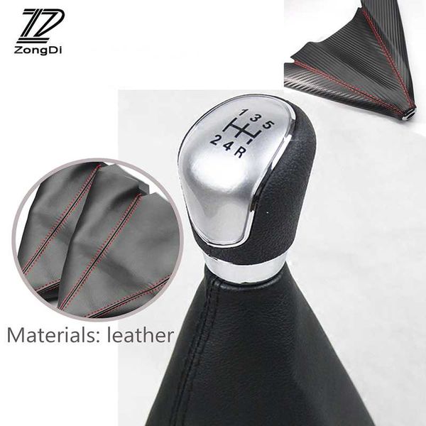 

zd 1pcs for kia rio 3 ceed corolla 2008 avensis c-hr rav4 car carbon fiber leather gear shift knob dust-proof cover