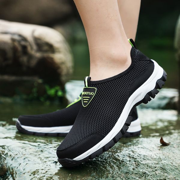 

tkn 2020 men's outdoor hiking shoes men summer mesh breathable waterproof slip-on outdoor shoes man trekking trail 1811