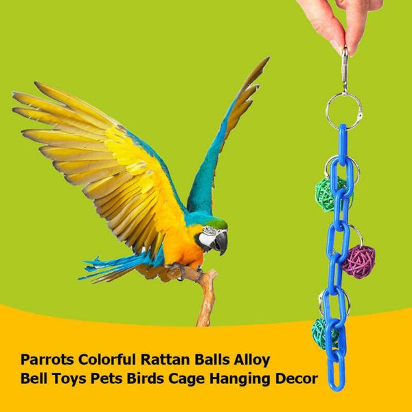 

2020 the cage bird parrot toy swing hanging alloy chain for pet parrot toys ing