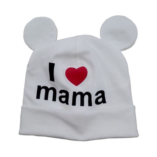 

Cute Ear Baby Hat Newborn I Love Mama Papa Printed Caps Boys Girls Cotton Skullies Beanie Soft Spring Kids Hat