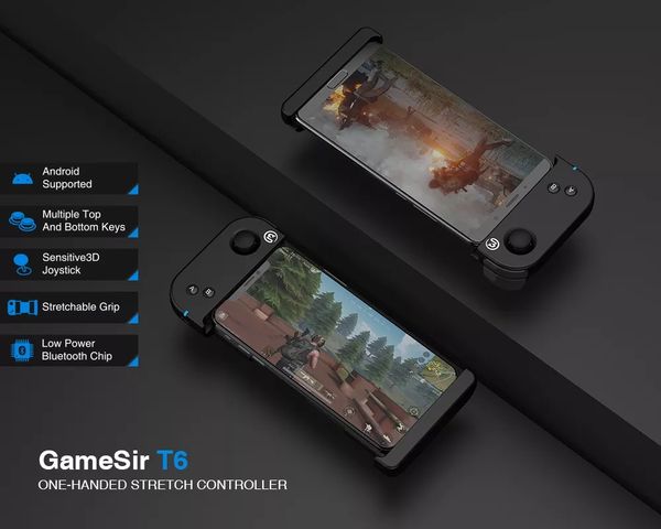 

gamesir t6 одной рукой с поддержкой bluetooth 4-6 дюймов регулируемая геймпад для мобильной игры