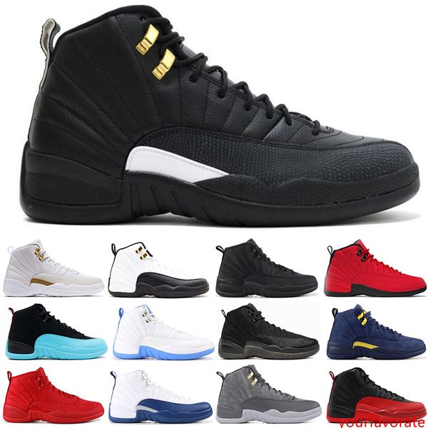 

new 12 gym red 12s college men basketball shoes michigan wings bulls flu game the master black white taxi sports trainer sneaker