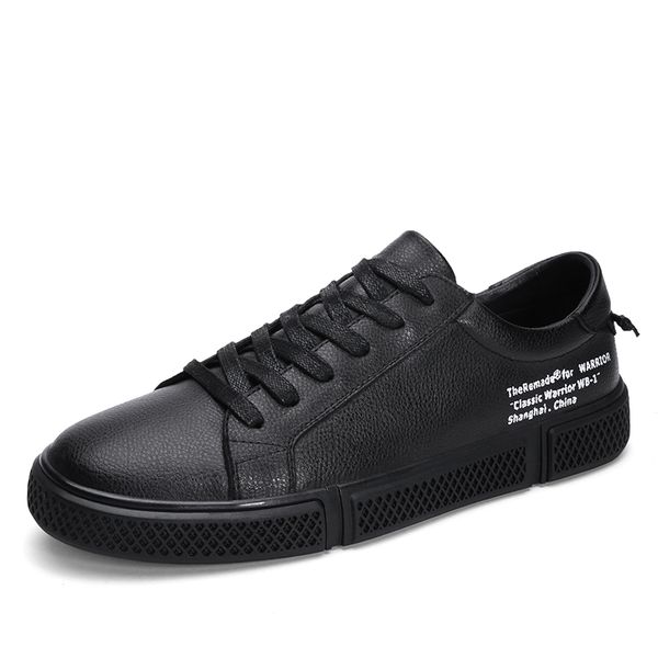 

brand men casual shoes genuine leather men flats soft shoes outdoor sneakers white simple footwear, Black
