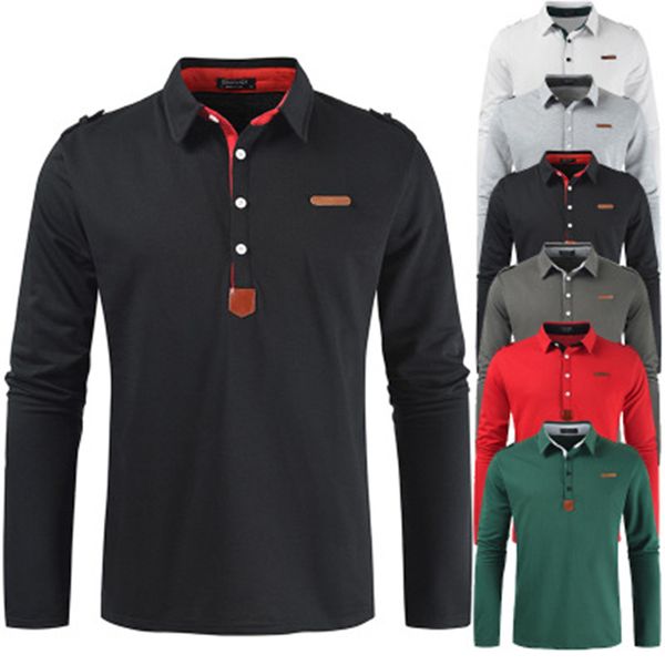 

2019 осень свободного покроя тонкий muilti-цвет длинная рубашка мужская нагрудные футболка с длинным рукавом мужская с длинным рукавом j790, White;black