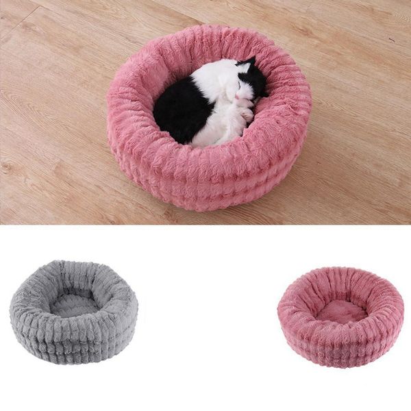 

easy-fluffy plush pet cat bed cot deep sleeping washable cat house lounger sofa for small cats breathable kitten mat cushions
