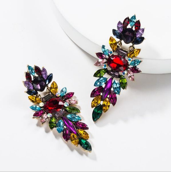 

acrylic earrings for women colored statement earrings large rhinestones earings elegent fashion jewellery jewelry, Silver
