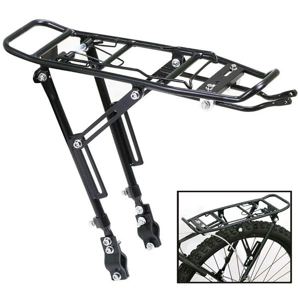 

alloy rear bicycle pannier rack carrier bag luggage cycle mountain bike black