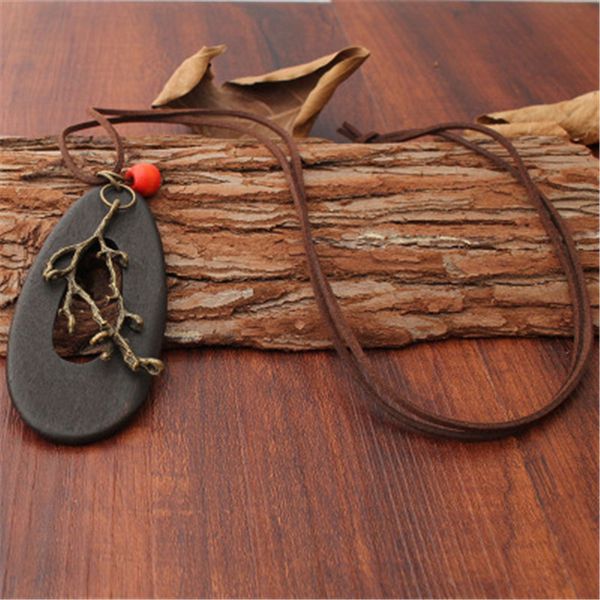 

vintage woman choker necklace branches necklace witch jewelry oval lines pendant long for women collares black, Silver