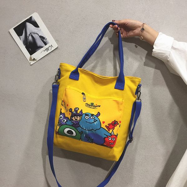 

new style fashion canvas bag female cartoon girl printed shoulder bag personality children for women massenger bags
