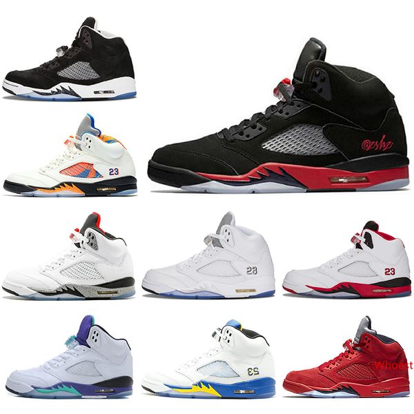 

design 5 5s men basketball shoes bred white cement international flight fire red metallic silver mens trainers sports sneakers size 7-13