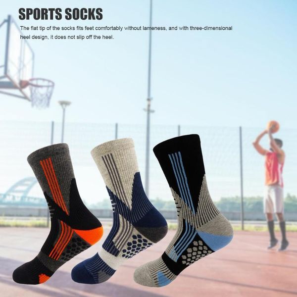 

sports socks men's compression anti-slip absorption breathable for marathon mountain climbing, Black