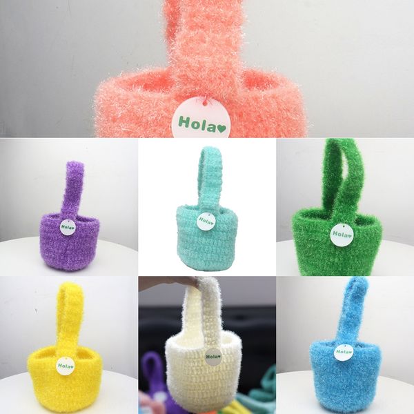 

fruta handmade soft girl style knitted hand wrung wool woven bag handmade wool woven bag