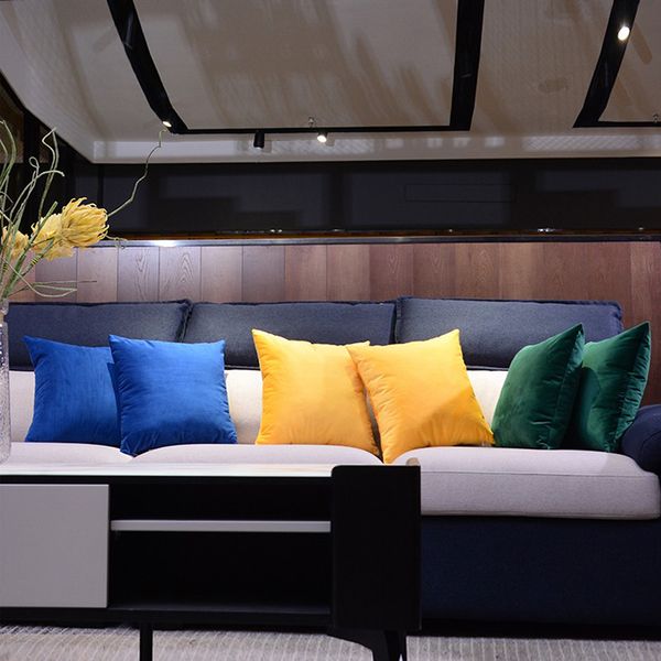 

decorative throw pillow covers -soft velvet dark blue color suede pillow covers&pillow inner pad for living room decoration-18 x 18 inch