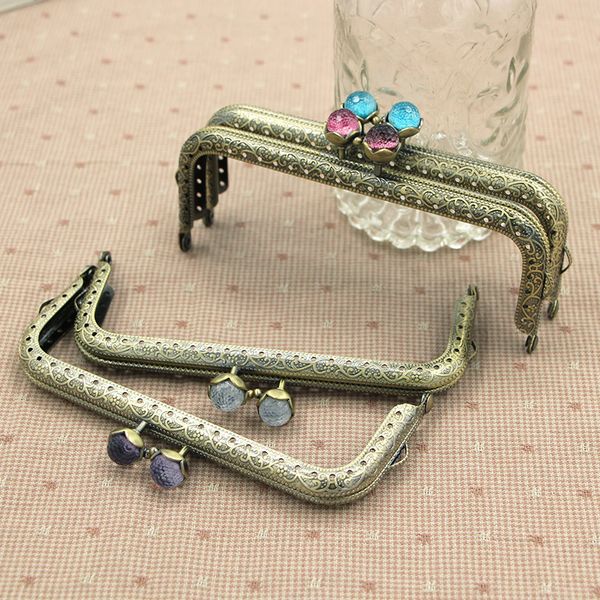 

coral pearl 12.5cm square export of gold embossing fixed aures unitas manual fabric art diy package buckle luggage and bags, Black