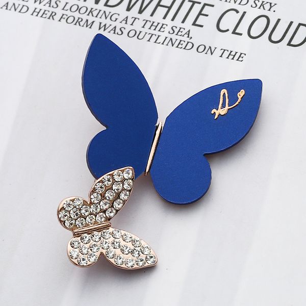 

acrylic crystal zircon brooches accessory fashion classic butterfly brooch for women's suit corsage, Gray