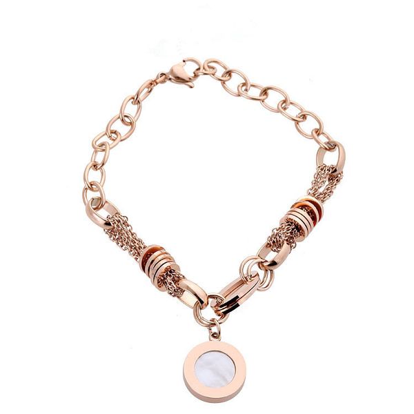 

2020 stainless steel jewelry wholesale couple chain bracelet round card pendant bracelet fashion jewelry mens bracelets love bracelet, Black