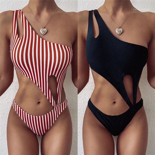 

backless one piece swimsuit male summer designer bathing suit womens hollow one shoulder swimsuit fashion, White;black