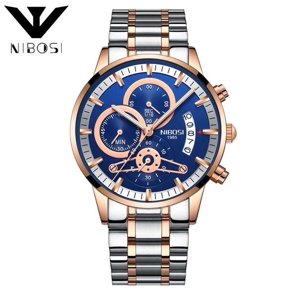 

new fashion mens watches with stainless steel sports chronograph quartz watch men relogio masculino, Slivery;brown