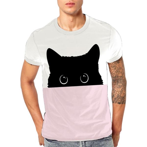 

t-shirt men's new fashion 3d flood printed short-sleeved cotton t-shirt breathable o-neck outdoor blouse w410, White;black