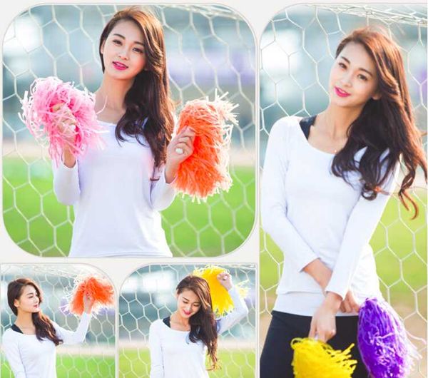 

red supplies cheerleaders took the ball ball cheerleaders flower plastic hand flowers cheerleading pom poms#1803
