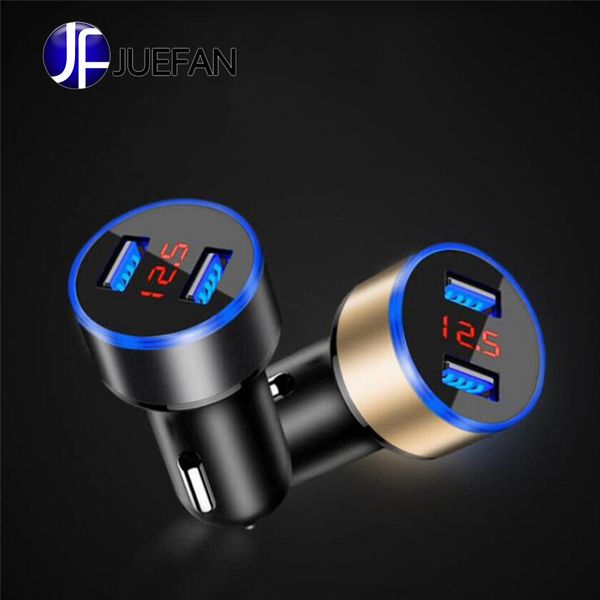 

digital display vehicle charging display vehicle charger, light ring digital charging double usb3.1a car charger