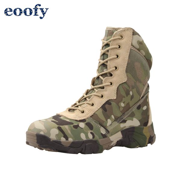 

jungle camouflage boots combat boots lightweight camo hiking motorcycle shoes for men/women with zipper breathable, Black