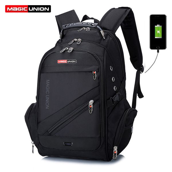 

magic union men's travel bag man swiss backpack polyester bags waterproof anti theft backpack lapbag men t200114