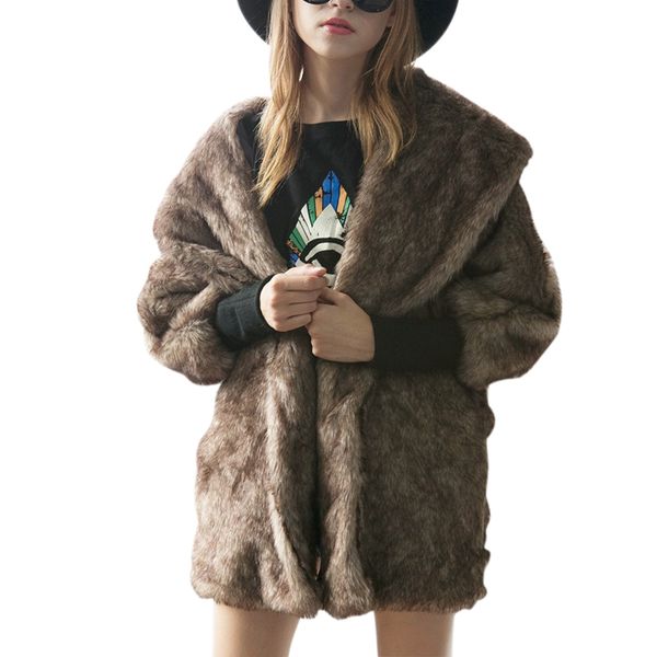 

warm fur coat thick winter autumn womens female jacket outerwear batwings overcoat plus size xxxl elegant black brown t1782
