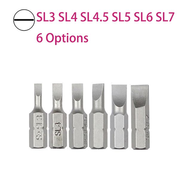 

10pcs 1/4" 25mm slotted sl3-sl7 screwdriver bit set repair tools screwdrivers kit hex shank drill bit for power household tool