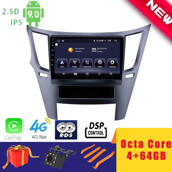 

9" android 9.0 car multimedia player stereo for legacy outback 2009~2014 head unit octa core dsp 2.5d+ips 4g carplay car dvd