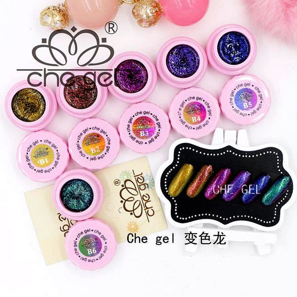 

new 6 colors 3g che glitter color changing gel soak off led uv nail art polish manicure gel diy salon tips