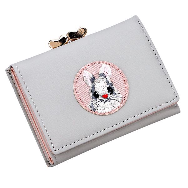 

maison fabre womens wallet card holder carteira artificial leather short wallets cute rabit purses small fold coin purse g0725#1, Red;black