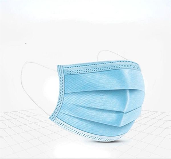 

100 1pcs синего лицо рот пыль protect 3 слоя фильтра пыл ушная non sleep mask тканых масок facotry