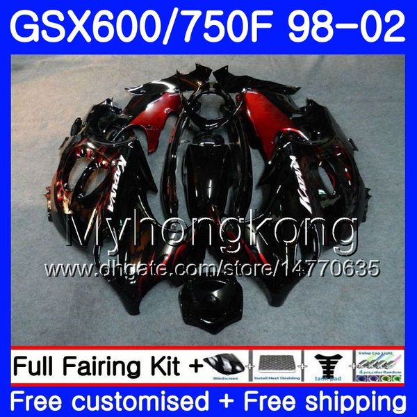 Corpo per SUZUKI KATANA GSXF 600 750 stock Fiamme rosse GSXF750 98 99 00 01 02 292HM.18 GSX 750F 600F GSXF600 1998 1999 2000 2001 2002 Carenatura