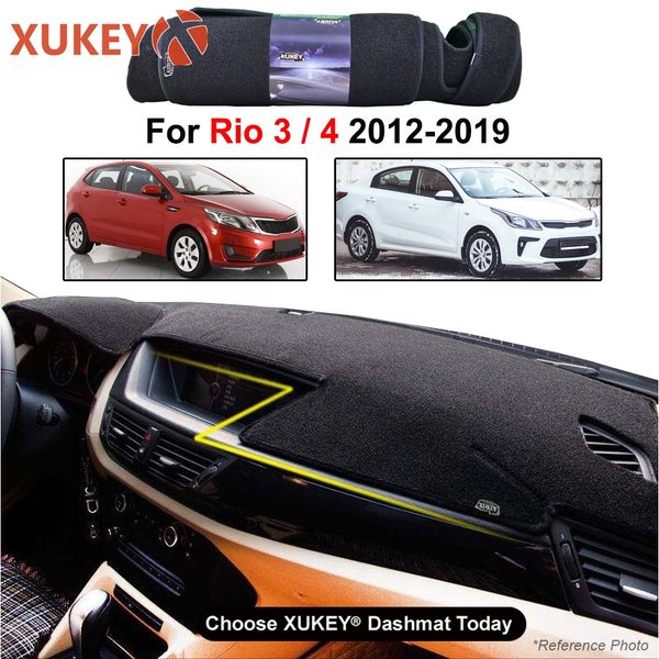 

car dash mat for russia kia rio 3 rio 4 2012 - 2019 (lhd) dashmat dashboard cover protective sheet carpet styling 2013 2014 2015