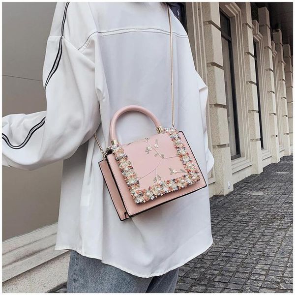 

ainyfu fashion wild small square bag 2020 chain crossbody bag female shoulder travel mini lace embroidered handbag d91