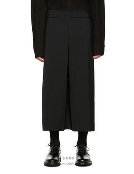 

27-44 2020 new men clothing fashion loose culottes pants women wide-legged leisure trousers hairstylist plus size costumes, Black