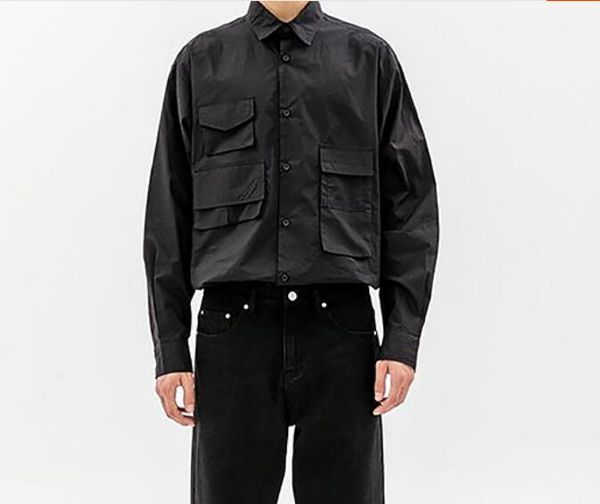 

s-6xl 2019 summer men's new fashion personalized large size customization cargo loose casual shirt, White;black